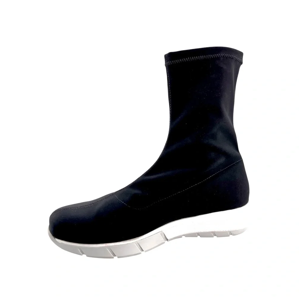 La Canadienne Nars Waterproof Pull On Boots Womens 10 Black Stretch Mid Calf